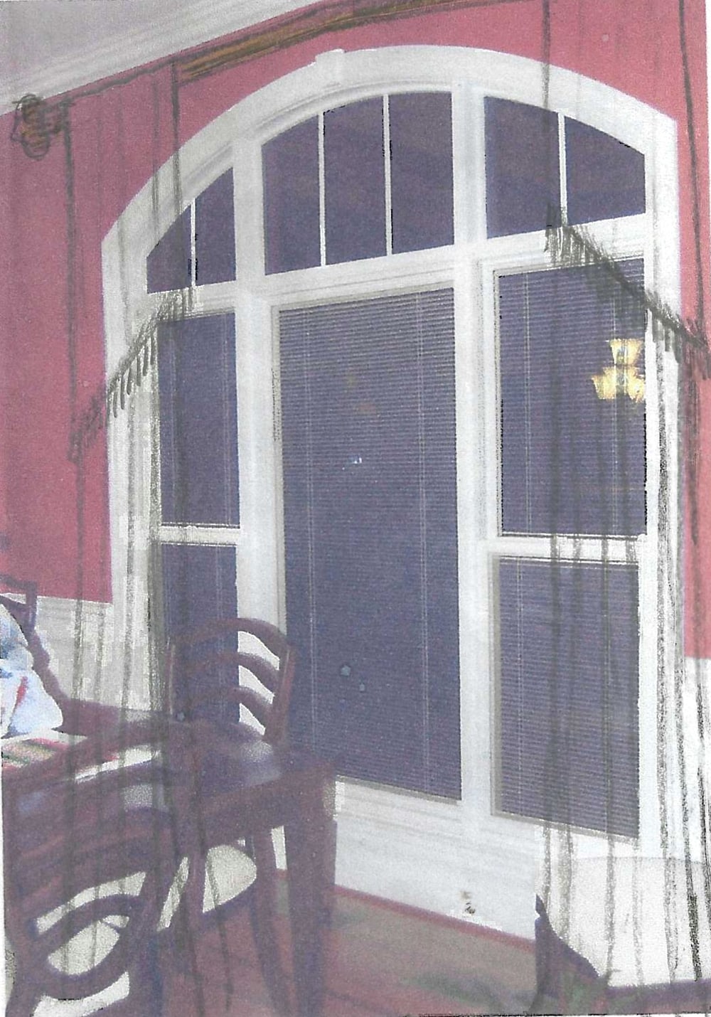 A third treatment for the same dining room window